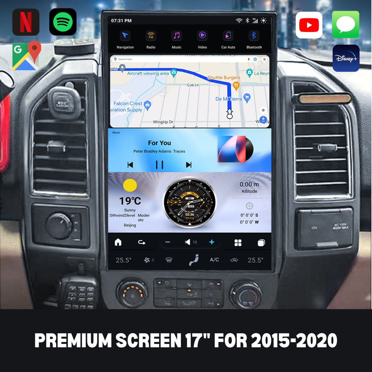 Ford F-150 2009–2026 CarPlay & Android Auto Screen — product view 2