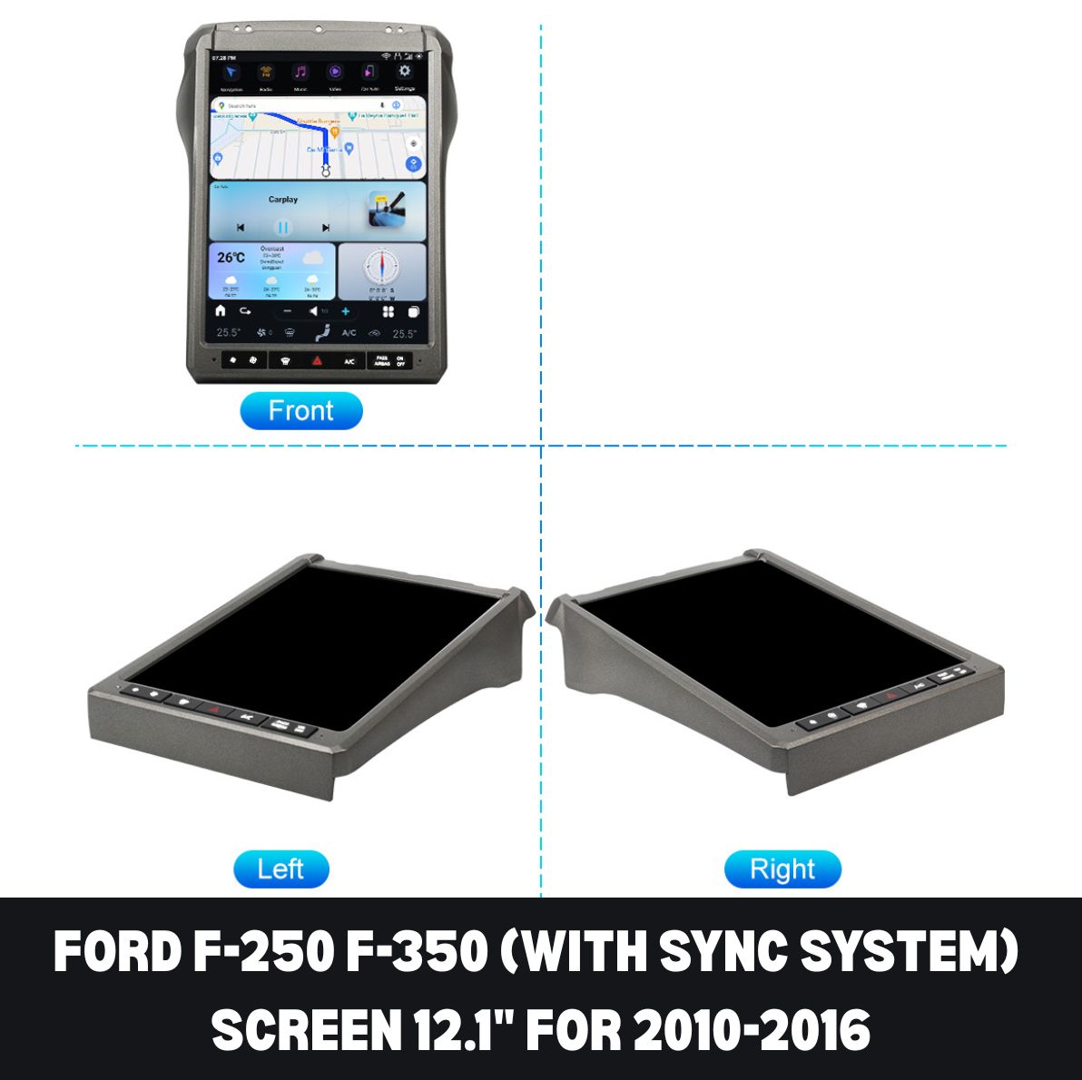 Ford F250 & F350 2010–2016 CarPlay & Android Auto Screen — product view 16