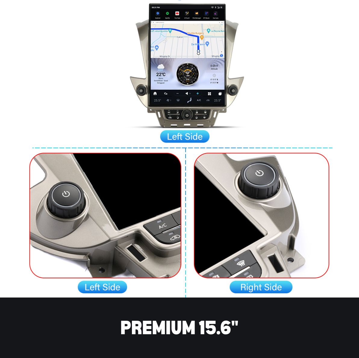 Chevrolet Suburban 2015–2018 CarPlay & Android Auto Screen — product view 3