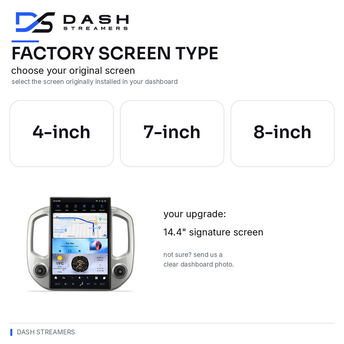 Dash Streamers Canyon 14.4 inch Signature Screen — factory screen