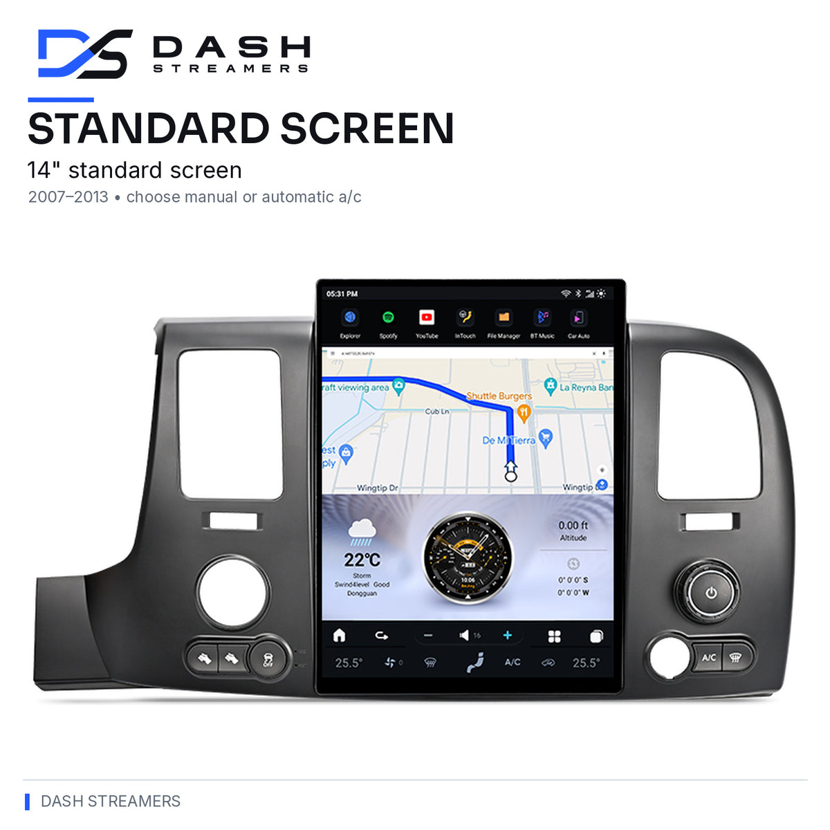 Dash Streamers — Standard 14-inch screen — GMC Sierra 2007–2013