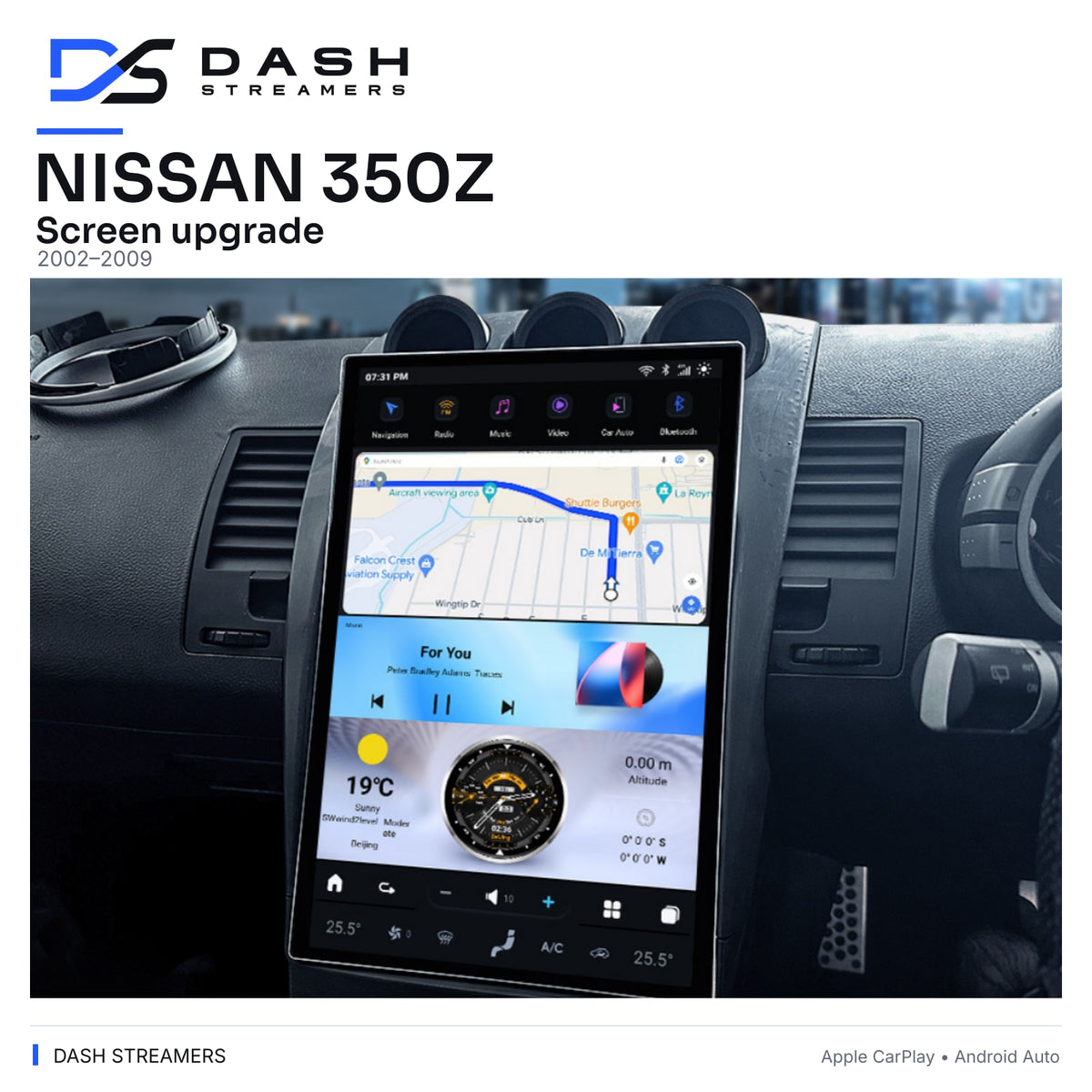 NISSAN 350Z — Screen upgrade — 2002–2009 — Dash Streamers
