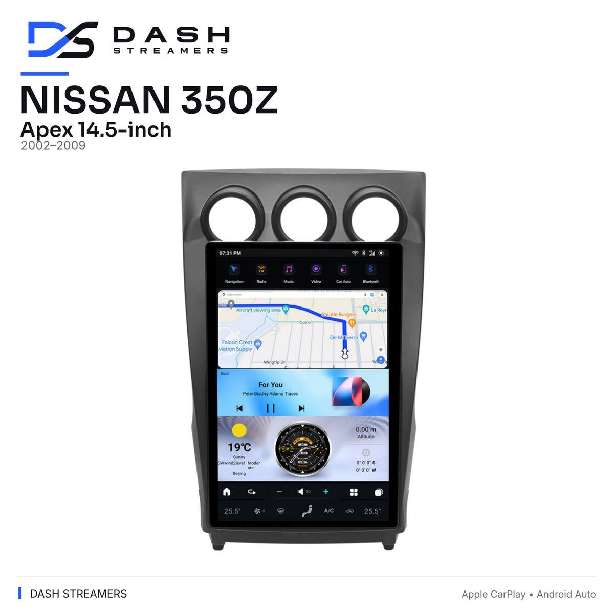 NISSAN 350Z — Apex 14.5-inch — 2002–2009 — Dash Streamers