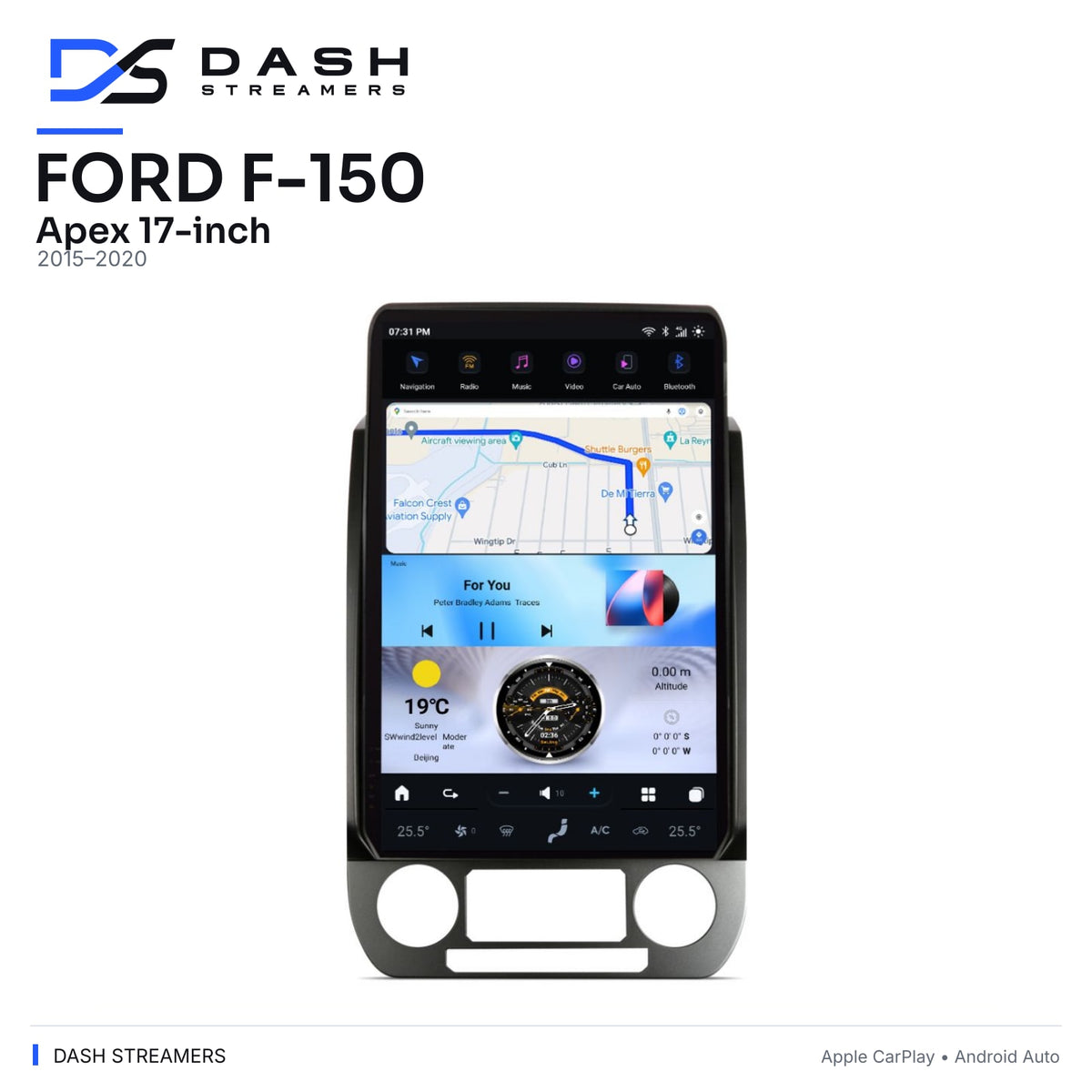 FORD F-150 — Apex 17-inch — 2015–2020 — Dash Streamers