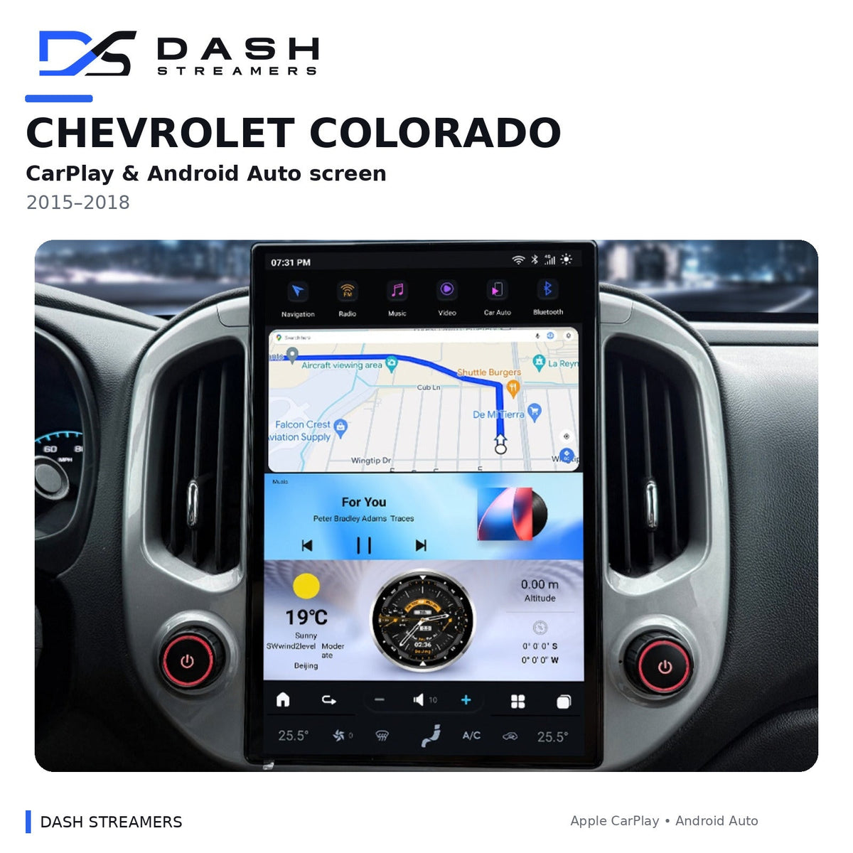 Dash Streamers Colorado_Canyon product hero with original user-uploaded exact-dimension dashboard photo