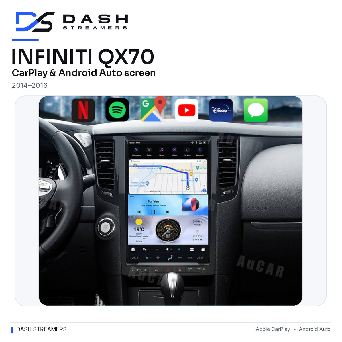 Dash Streamers qx70 installed dashboard photo