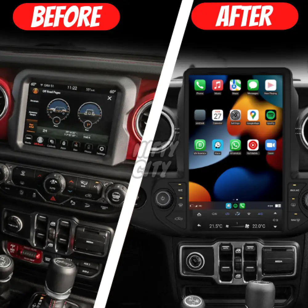 Jeep Wrangler 2018–2021 CarPlay & Android Auto Screen — product view 2